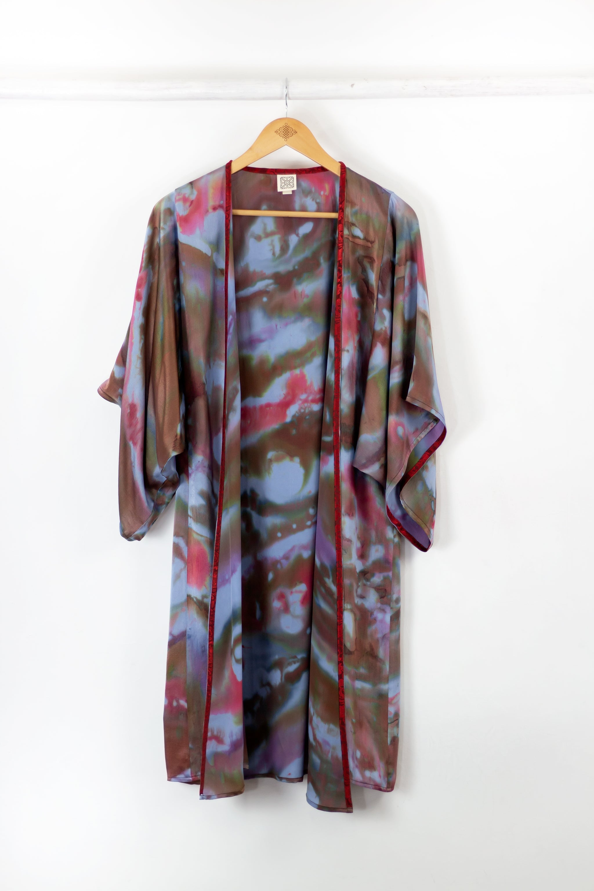 Hand Painted Silk Kimono (Mid Length) - Confucius Aura