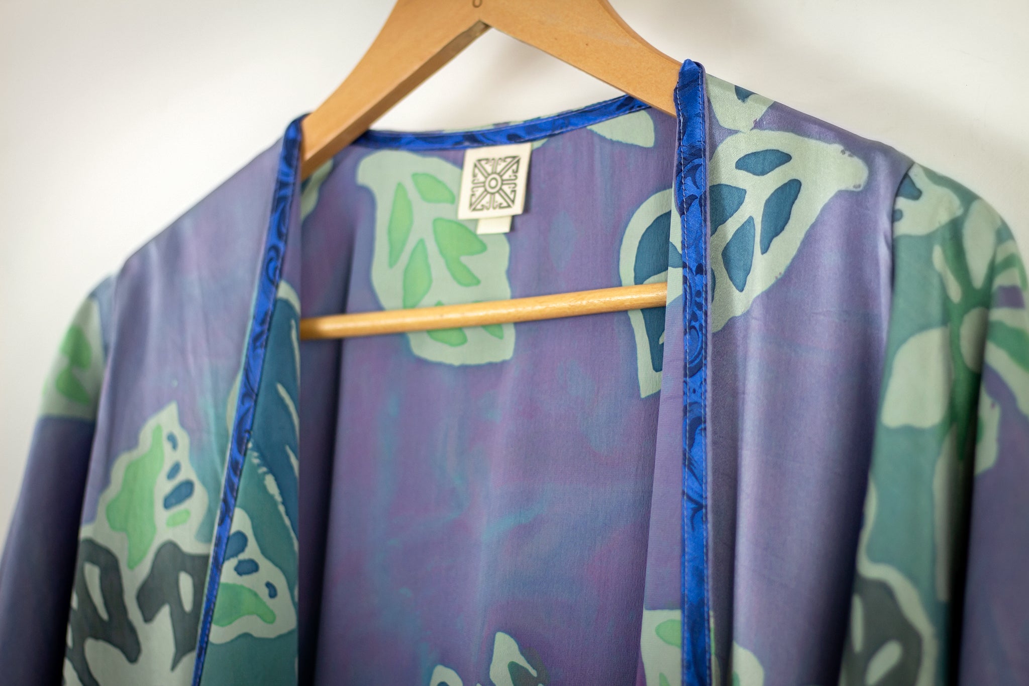 Hand Painted Silk Kimono - Floral Reef