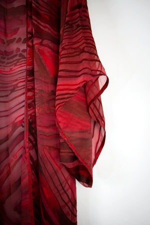 Hand Painted Silk Kimono - FlutterBy Crimson