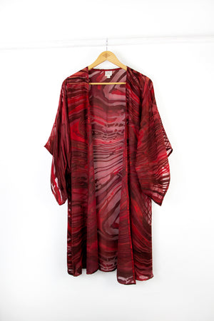 Hand Painted Silk Kimono - FlutterBy Crimson