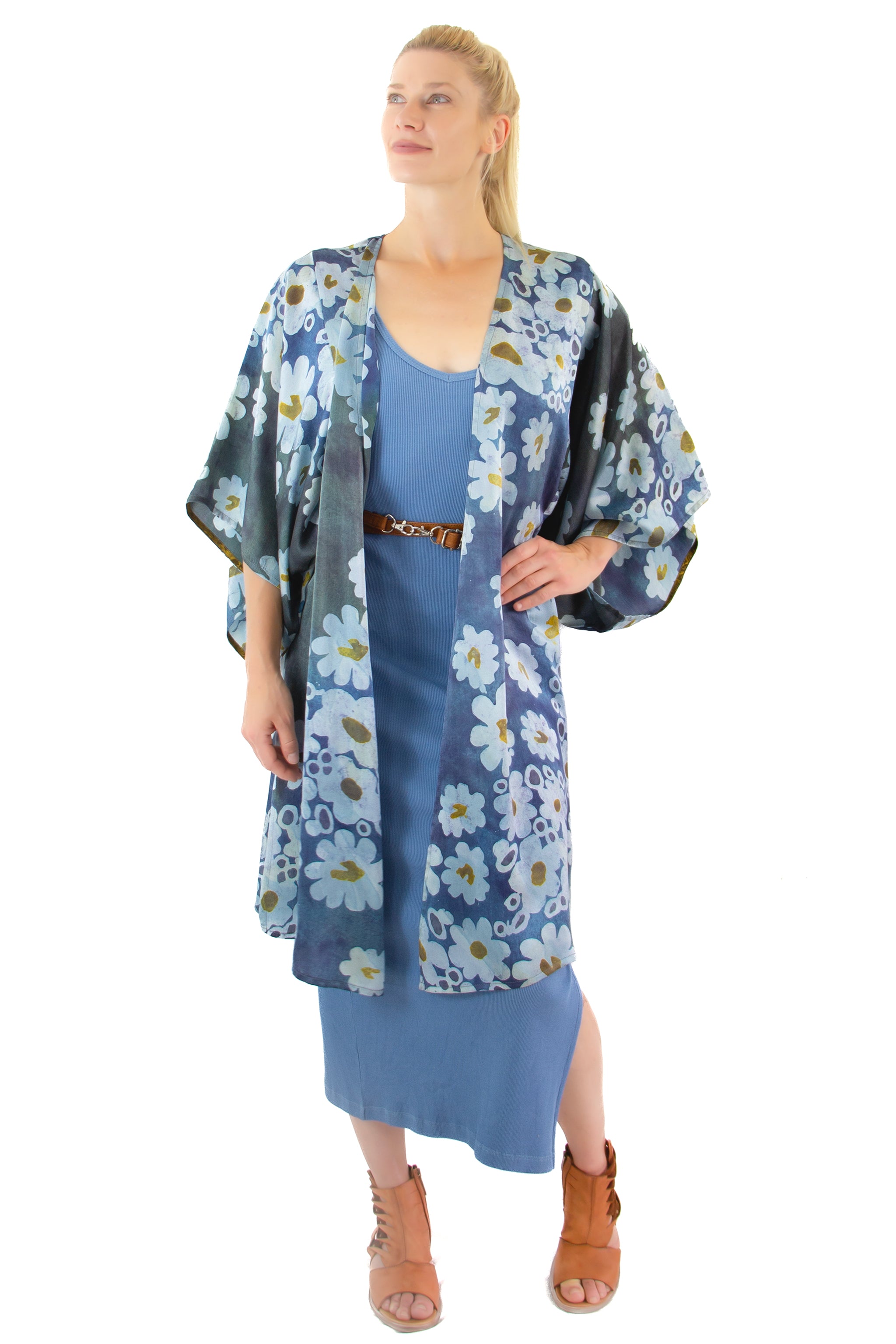 Hand Painted Silk Kimono - Afloat