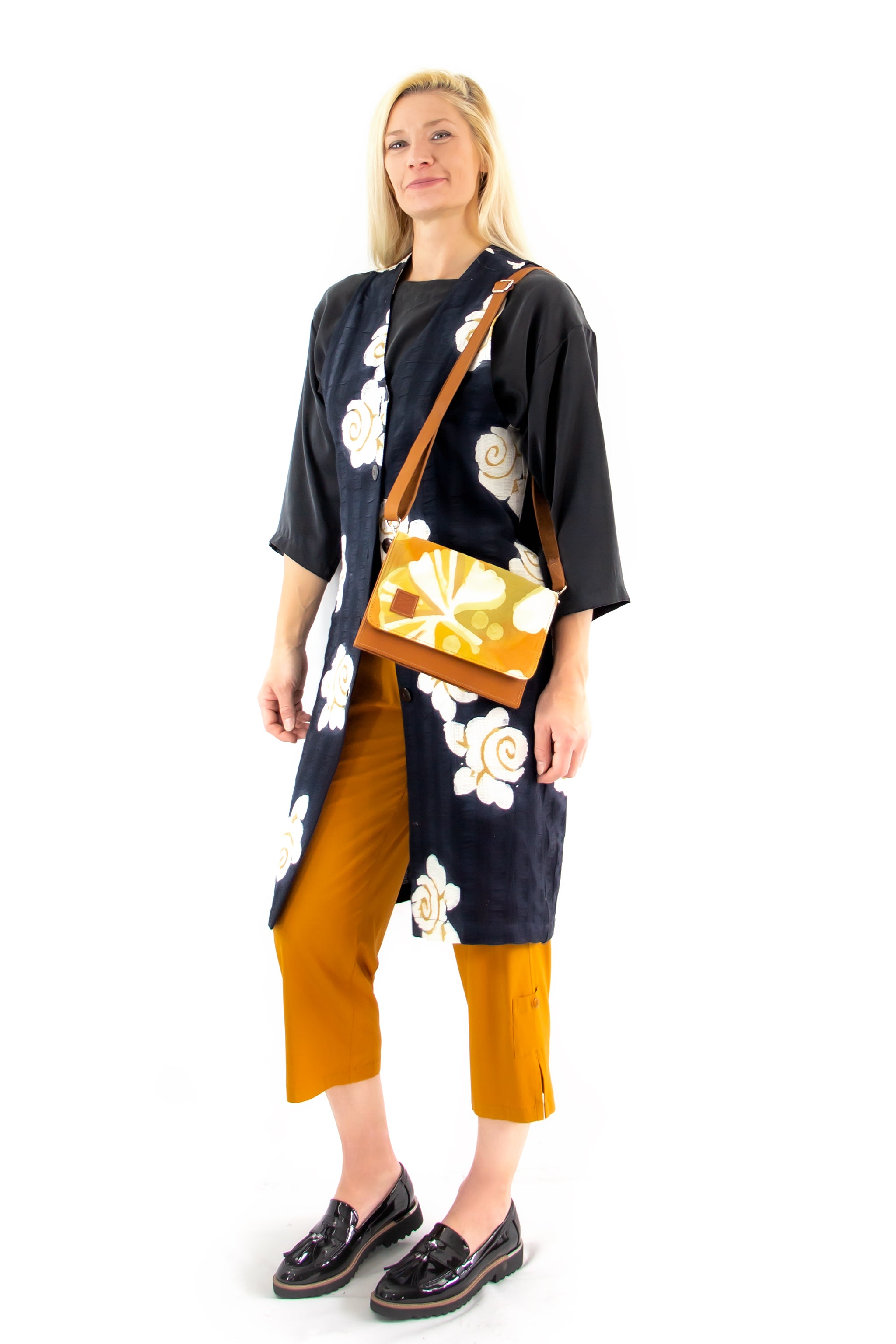 Clutch Purse - Cross Body - Ginkgo Golden