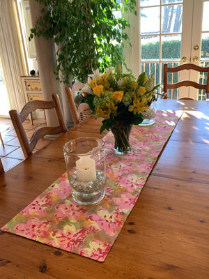 Hand Painted Placemats, Napkins, and Table Runners - Zinnie/Encoded