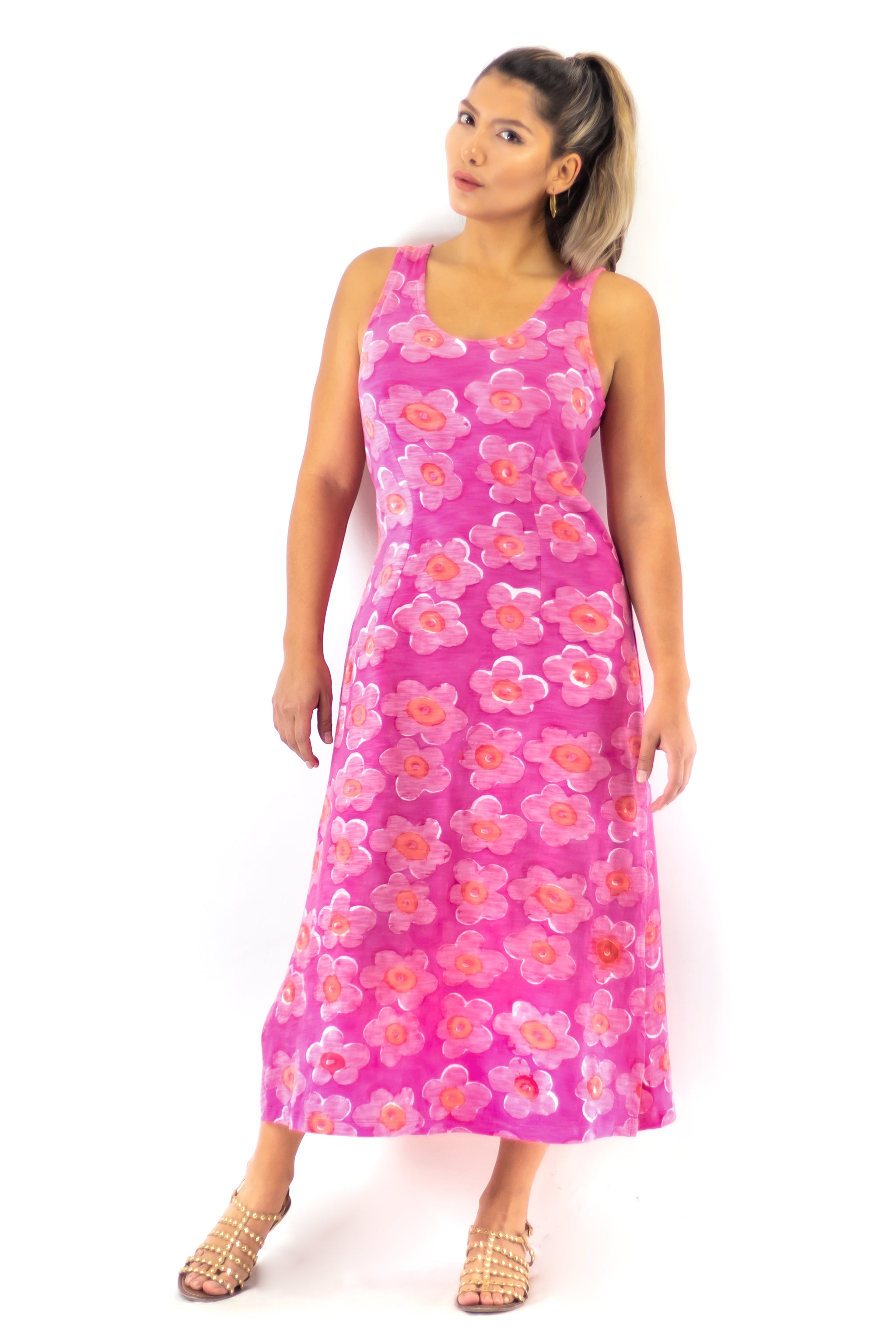 Midi Tank Dress 7704M - Lantana Pink