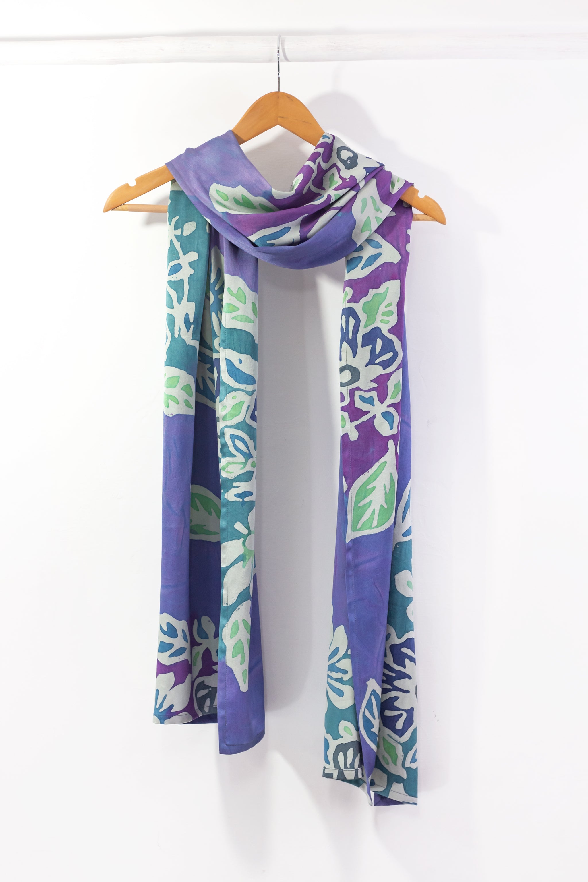 Hand Painted Silk Scarf -Floral Reef