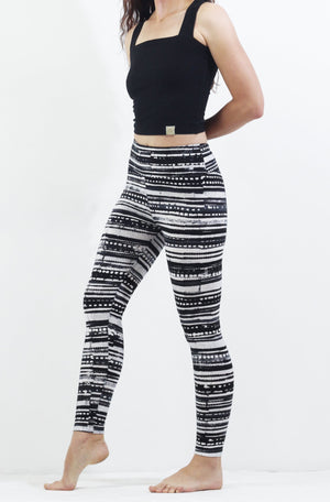 Hand Painted Leggings or Crops - Night and Rise Stripe