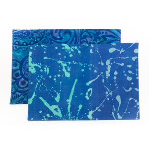Hand Painted Placemats and Table Runners - Ocean Blue/Blue Lightning