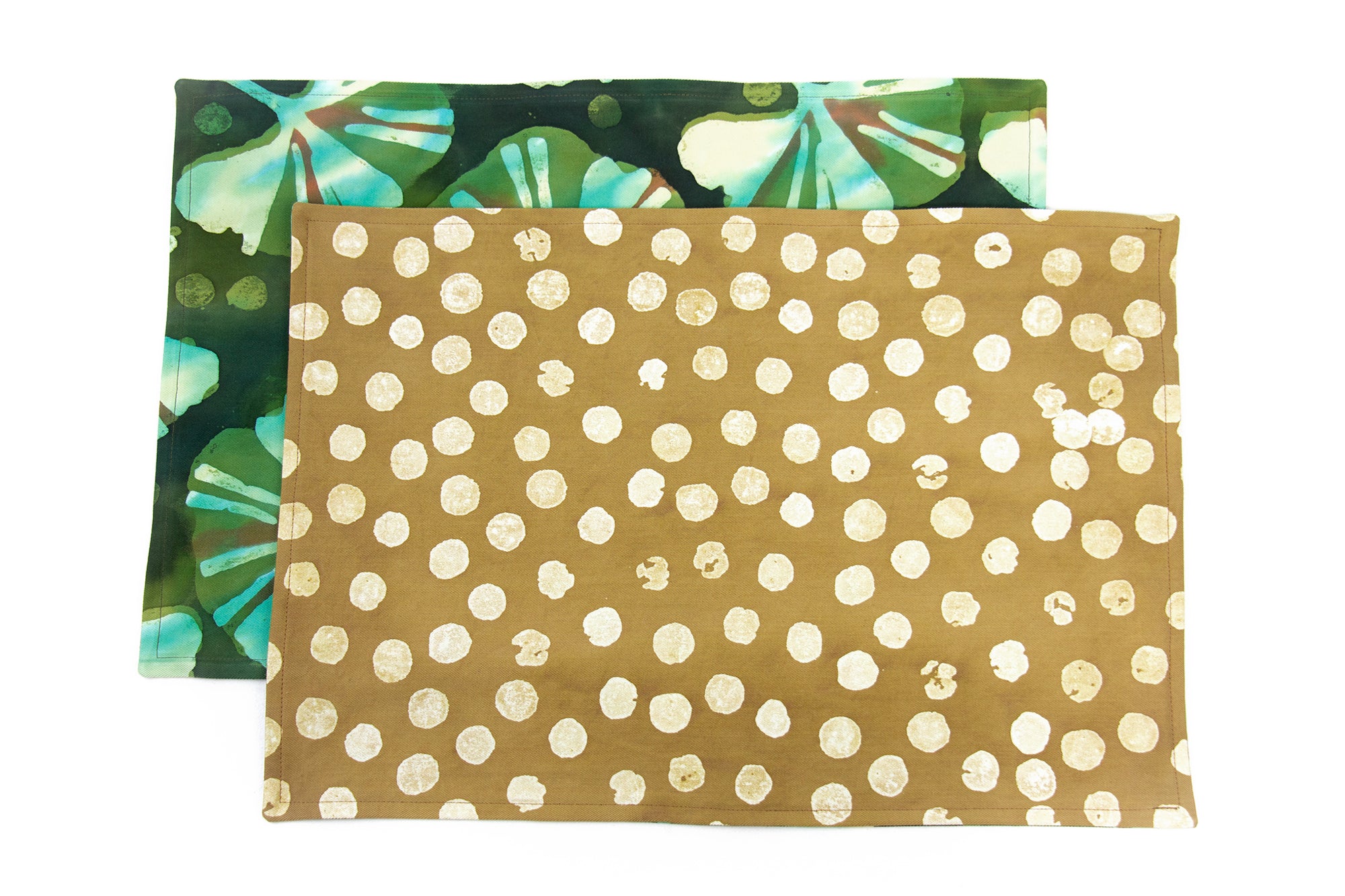 Hand Painted Placemats and Table Runners - Ginkgo Garden/Effervescence Gold