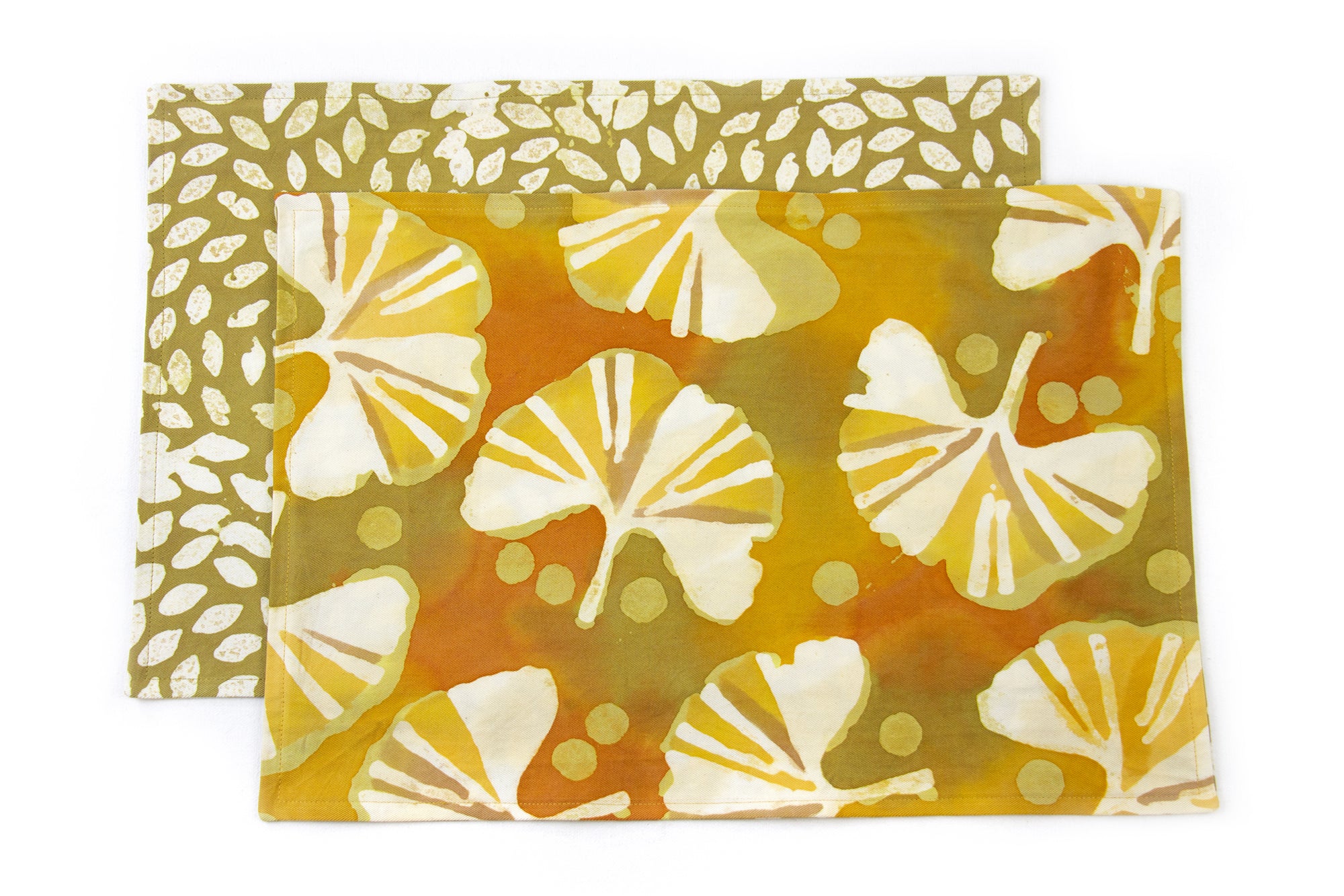 Hand Painted Placemats and Table Runners - Ginkgo Gold/Verdi Shoalmate