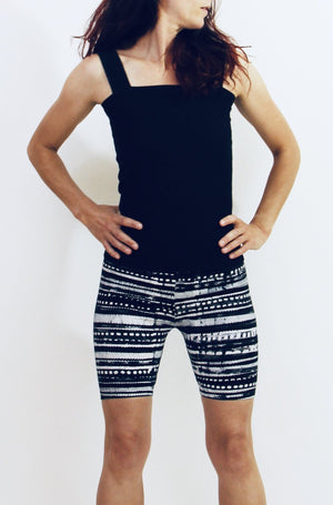 Hand Painted Shorti Crops - Night and Rise Stripe
