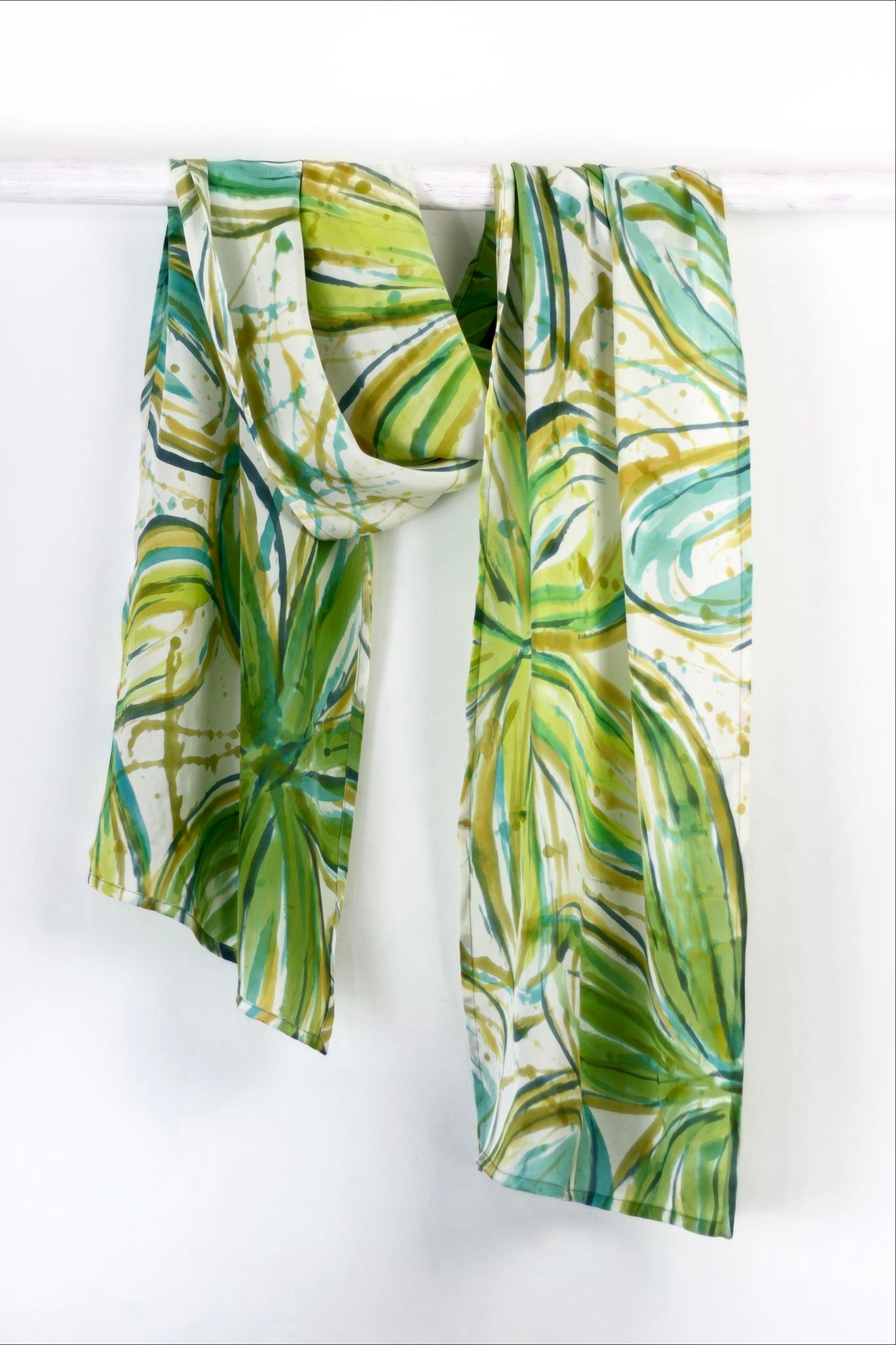 Hand Painted Silk Scarf - Flower Power