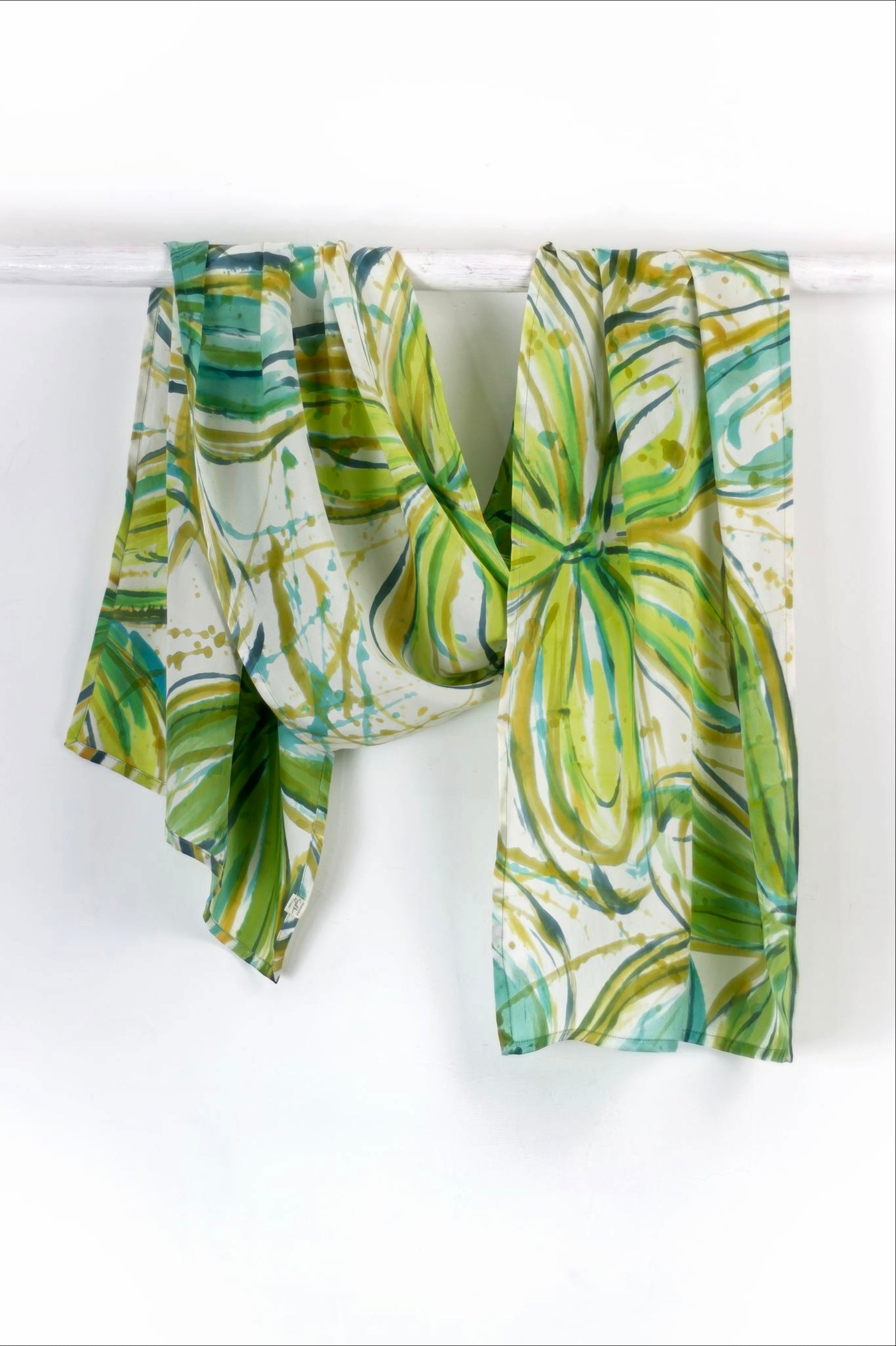 Hand Painted Silk Scarf - Flower Power