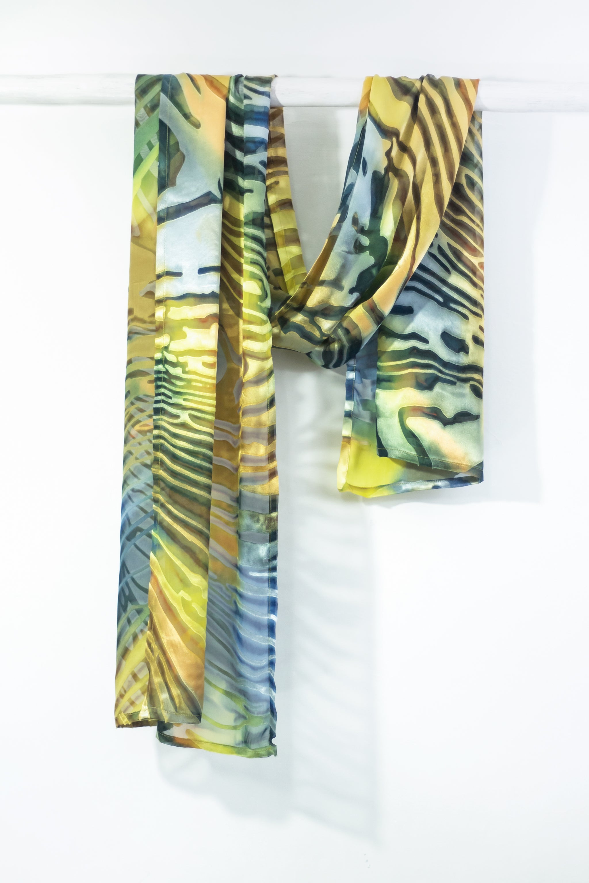 Hand Painted Silk Scarf - FlutterBy