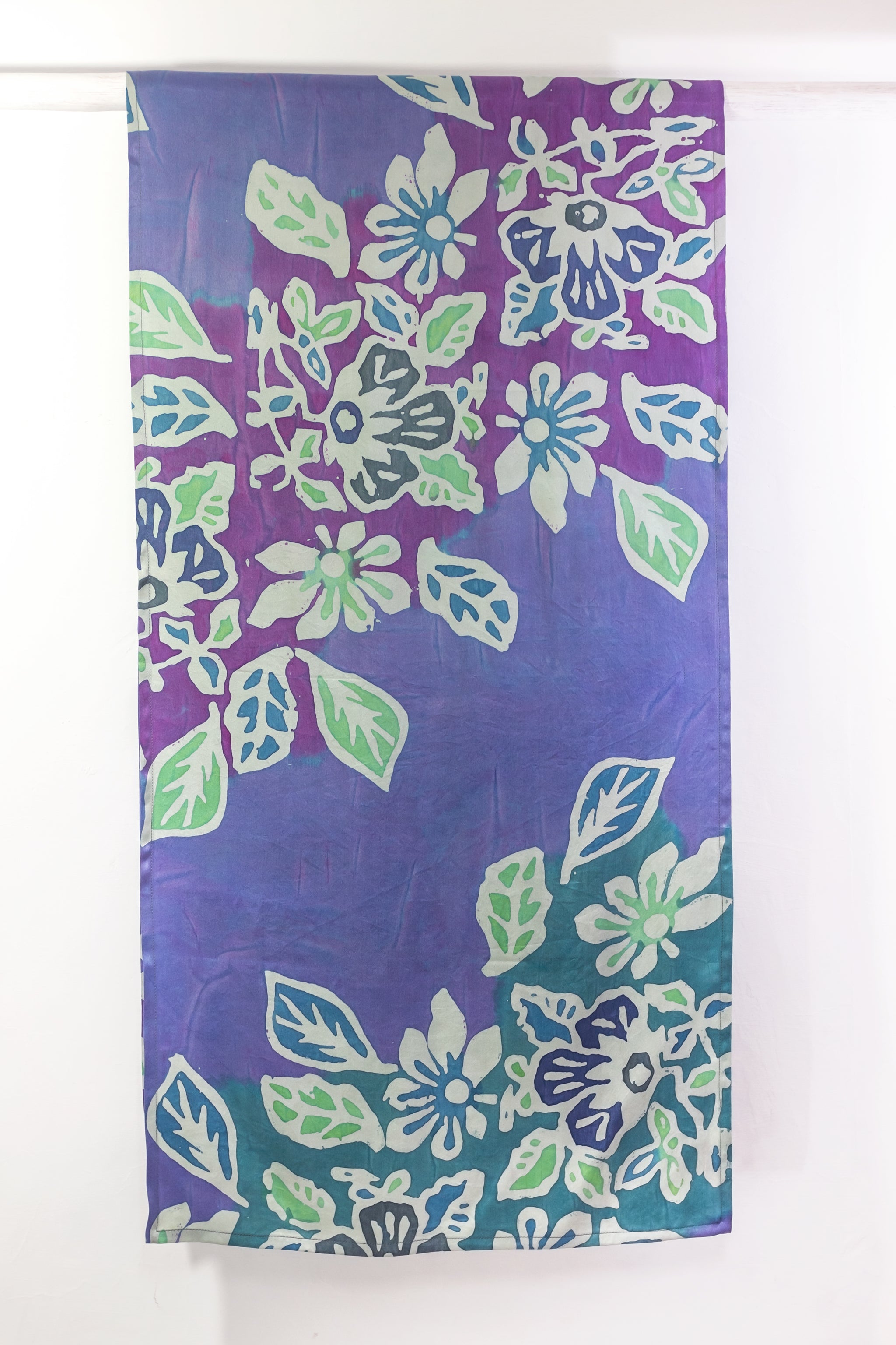 Hand Painted Silk Scarf -Floral Reef