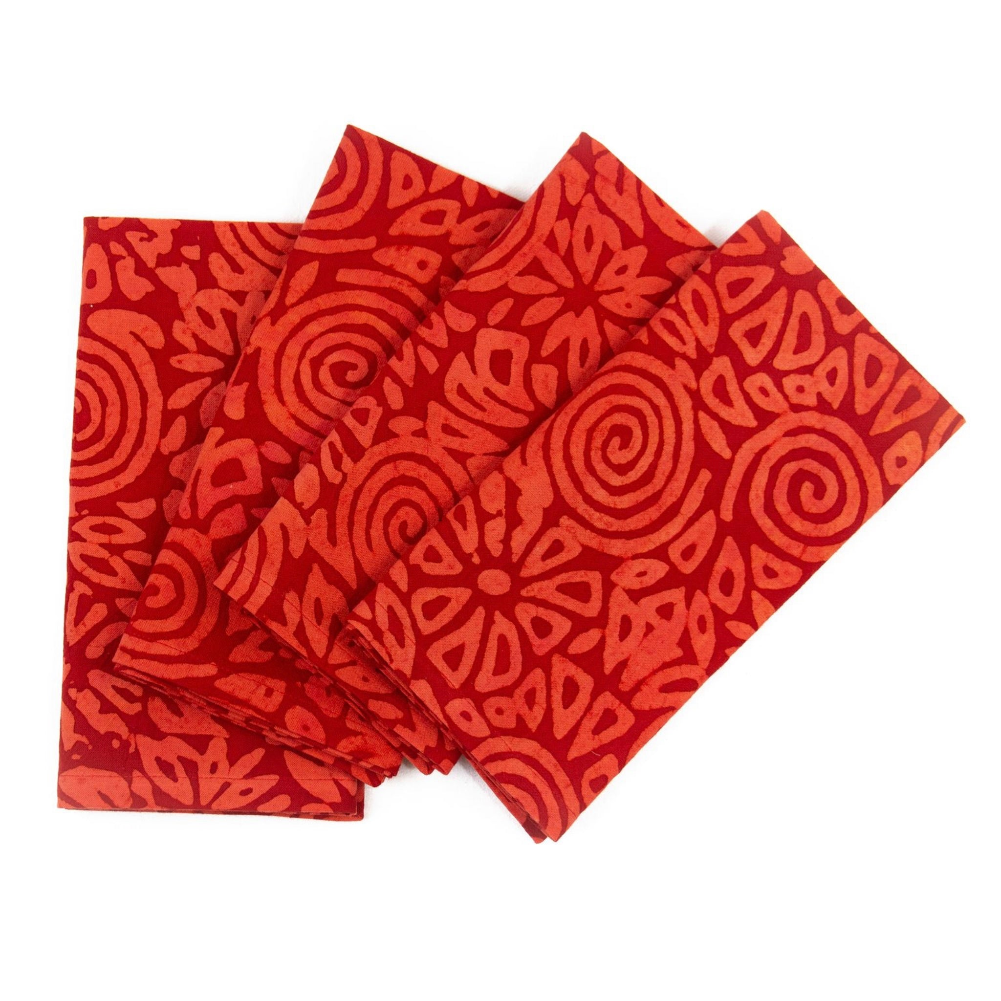 Hand Painted Napkins - Amuse Crimson