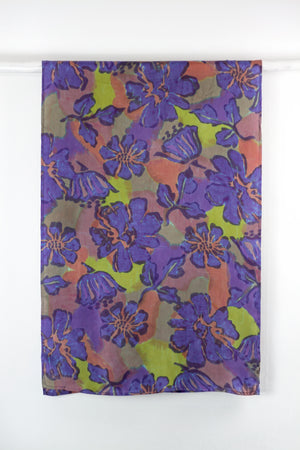 Hand Painted Silk Scarf - Petuni Royal